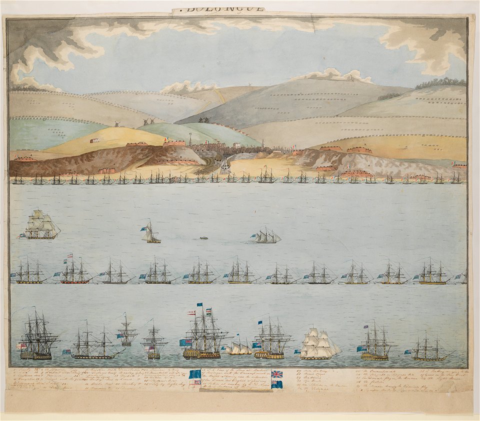 Plan and key. The Attack on Boulogne Oct 1804 RMG PZ6989