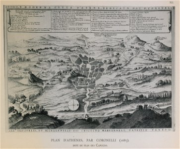 Plan d'Athènes, par Coronelli (1687) Imité du plan des Capucins - Omont Henri Auguste - 1898