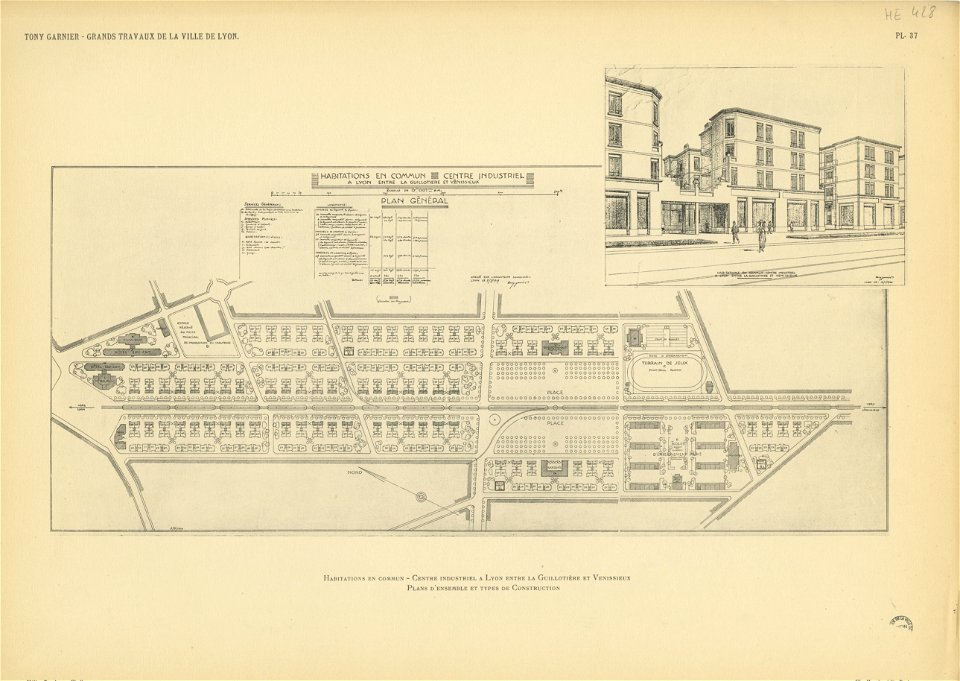 Planche 37. — Habitations en commun, centre industriel à Lyon
