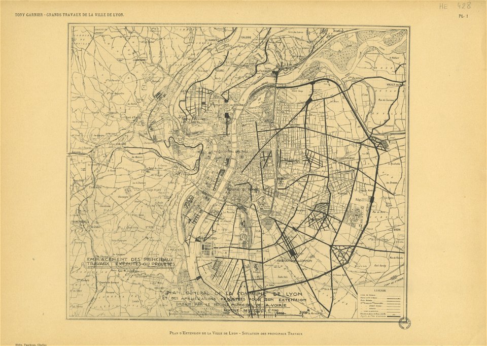 Planche 01. — Plan d'extension de la ville de Lyon