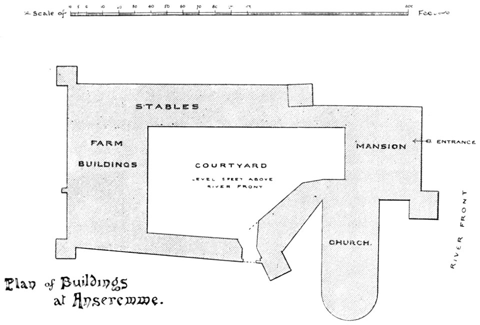 Plan of buildings at Anseremme (An Old English Home and Its Dependencies)
