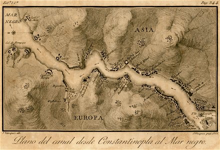 Plano del canal desde Constantinopla al Mar Negro - Moreno José - 1790