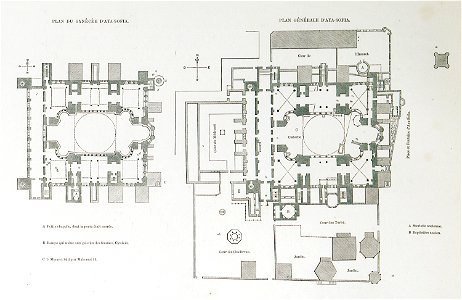 Plan du gynécée d'Aya-Sofia Plan générale d'Aya-Sofia - Fossati Gaspard - 1852