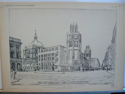 Planche 48. — Projet d’installation d’un service central des postes, télégraphes et téléphones à Lyon à l’emplacement de l’ancien Hôtel-Dieu