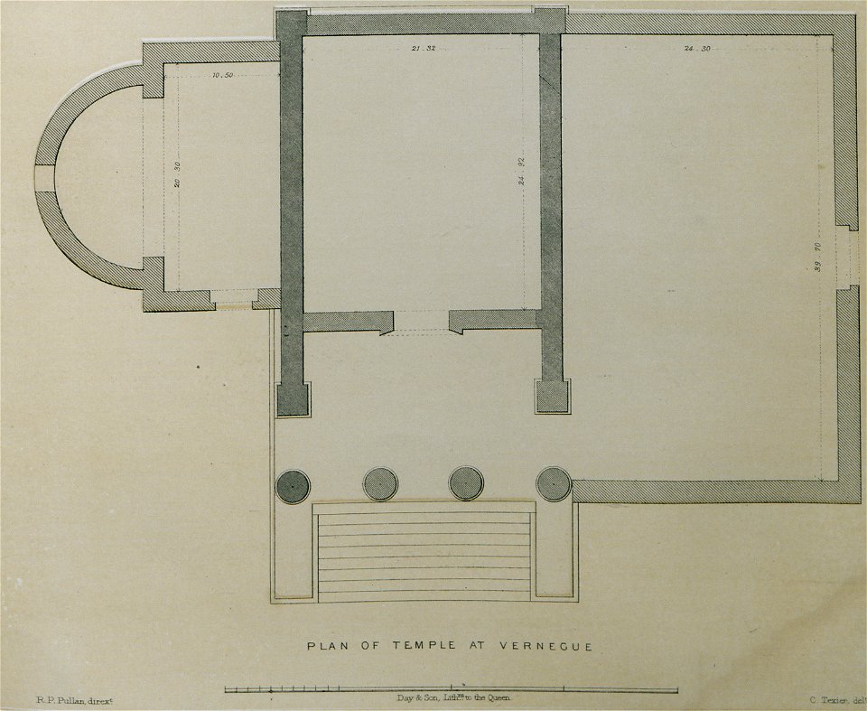 Plan of Temple at Vernegue - Texier Charles - 1864