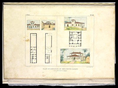 Plans et elévations de deux petites maisons - L'une de ville et l'autre de campagne (7), da Coleção Brasiliana Iconográfica