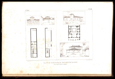 Plans et elévations de deux petites maisons - L'une de ville et l'autre de campagne (6), da Coleção Brasiliana Iconográfica