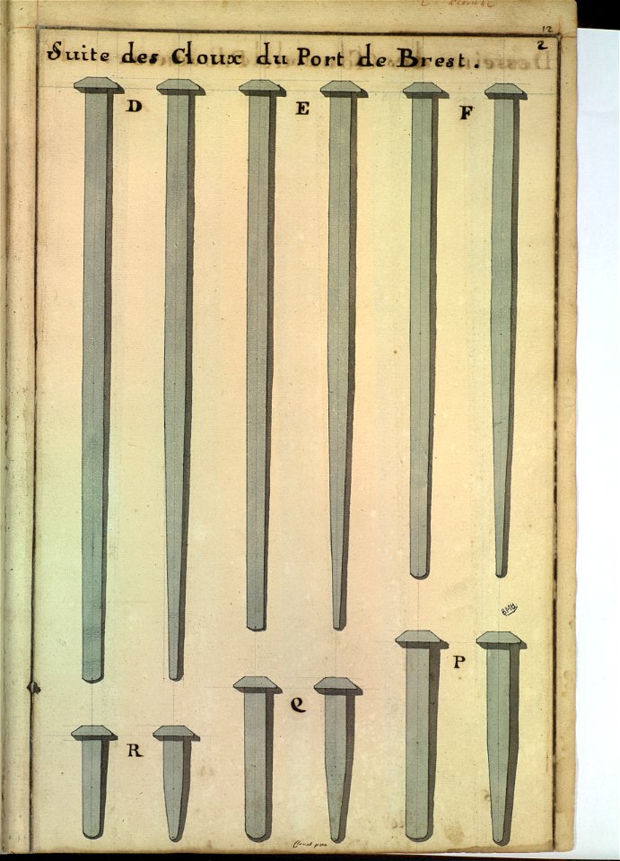 Plans des clous du port de Brest (1763)