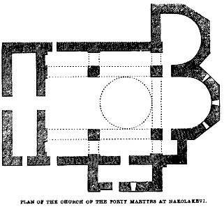 Plan of the church of the Forty Mattyrs at Nakolaksvi. John M. Neale. A history of the Holy Eastern Church. P.255
