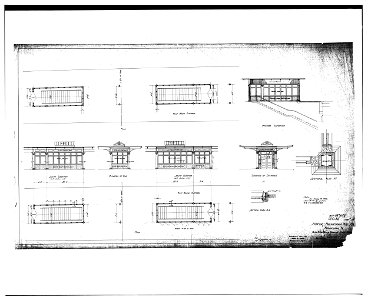 Plans, Elevations, and Details of Stair Canopies (n.d.) - North Philadelphia Station