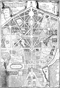 Plan général de Versailles, son parc, son Louvre, ses jardins, ses fontaines, ses bosquets et sa ville par N de Fer 1700 - Gallica 2012 (adjusted)