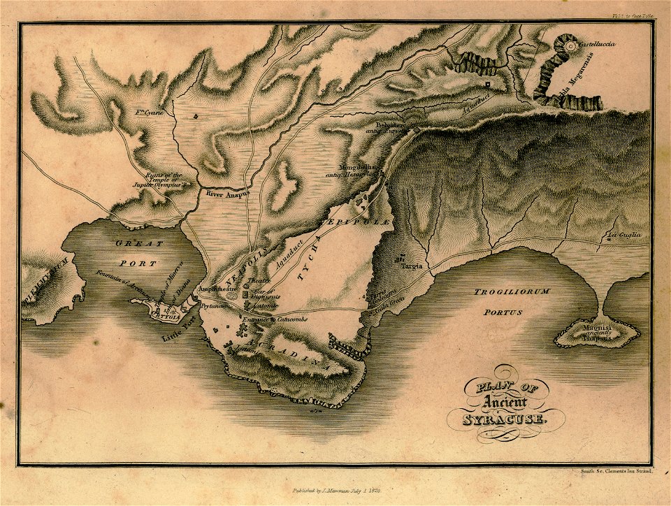 Plan of Ancient Syracuse - Hughes Thomas Smart - 1820