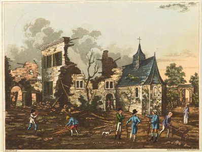 Plate R from 'An Historical Account of the Campaign in the Netherlands' by William Mudford (1817). Free illustration for personal and commercial use.