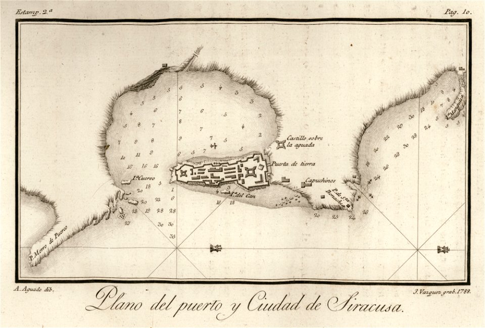 Plano del puerto y Ciudad de Siracusa - Moreno José - 1790