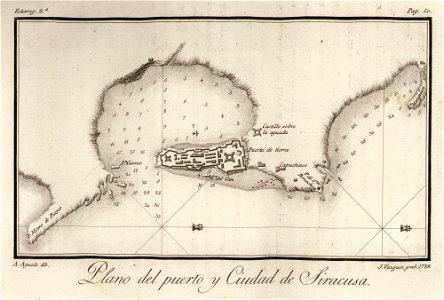 Plano del puerto y Ciudad de Siracusa - Moreno José - 1790