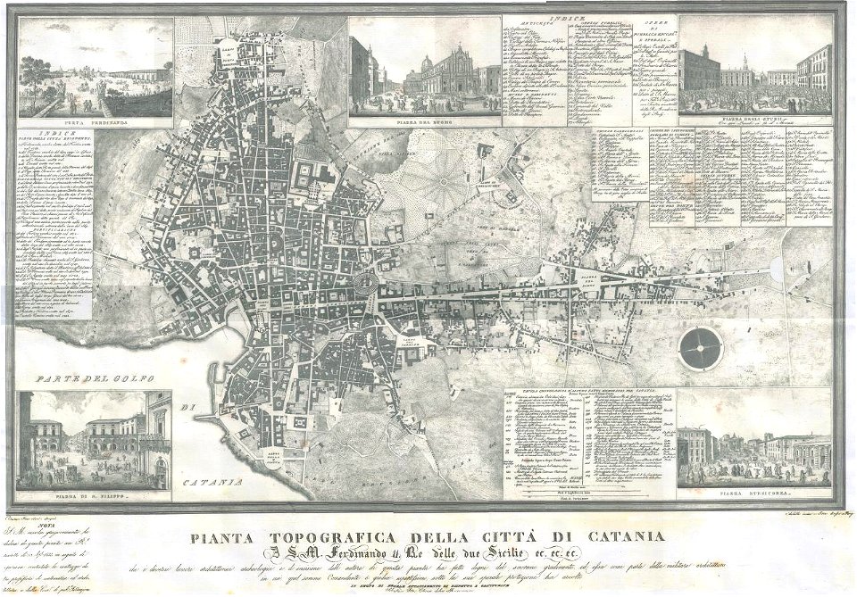 Planimetria di Catania - Sebastiano Ittar, 1833