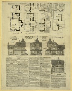 Plans of modern eight room cottage with tower LCCN2003674488