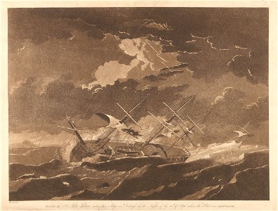 Plate III. The Lady Juliana with other ships in Distress on the Night of the 16th of Septr, when the Fleet was dispersed RMG PY8433