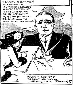 Playwright Eugene Walter Is Sketched by Marguerite Martyn, 1911