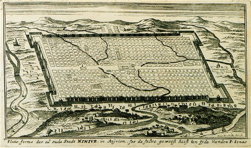 Platte forme der al oude Stadt Ninive in Asyrien - Peeters Jacob - 1690