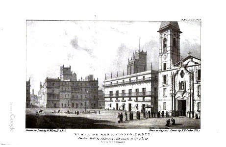 Plaza de San Antonio, Cádiz 1824 Edward Hawke Locker