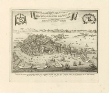 Plattegrond van Venetië Venetia, een aartsbisschoplijke groote, en de hooft-stad van de alzogenaamde Republijk (..) (titel op object) Les Principales Forteresses & Villes Fortes, d'Espagne, de France, d'Italie, de Savo, RP-P-2015-62-18