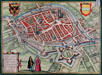 Plattegrond van de stad Groningen in 1575