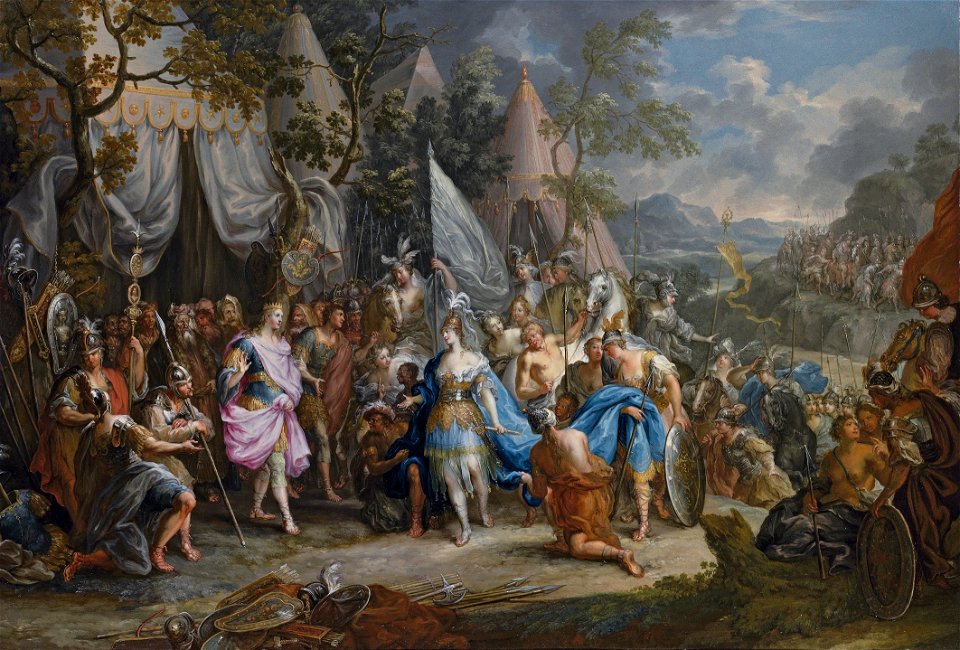 Johann Georg Platzer - Thalestris im Lager Alexander des Großen