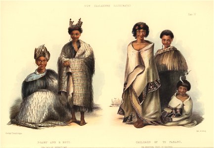 POAHU AND E KOTI. TWO LADS OF POVERTY BAY. CHILDREN OF TE PAKARU, THE CHIEF OF KAIOHIA (KAWHIA), The New Zealanders Illustrated, 1847