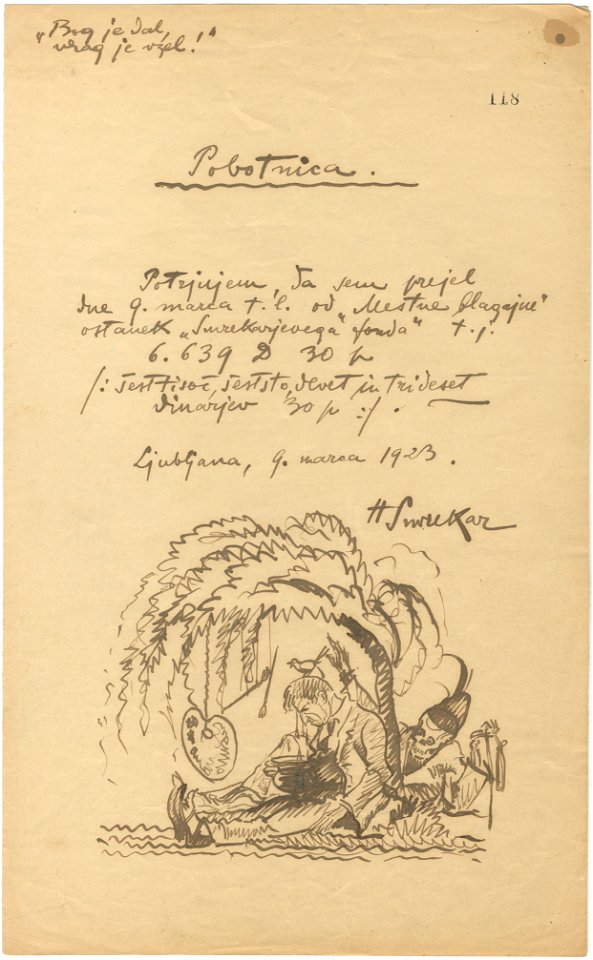 Pobotnica Hinka Smrekarja 1923