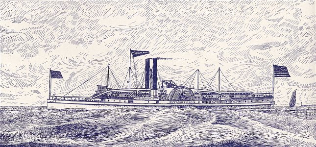 Plymouth Rock (steamboat 1854) 01. Free illustration for personal and commercial use.