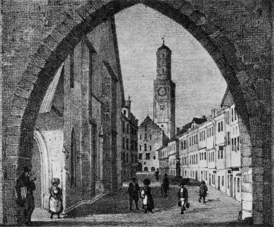 Podesta nach Lang Ravensburg Sammelbild Detail Kirchgasse