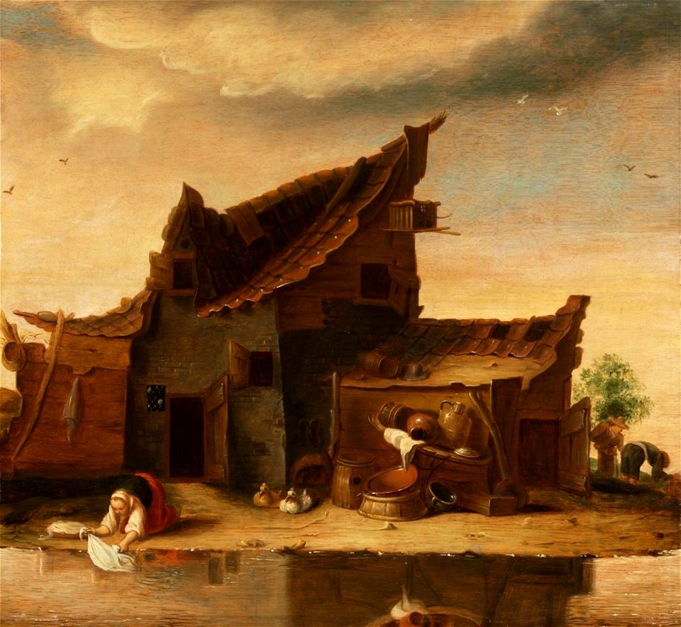 Egbert van der Poel - Farmhouse with stable (1645)