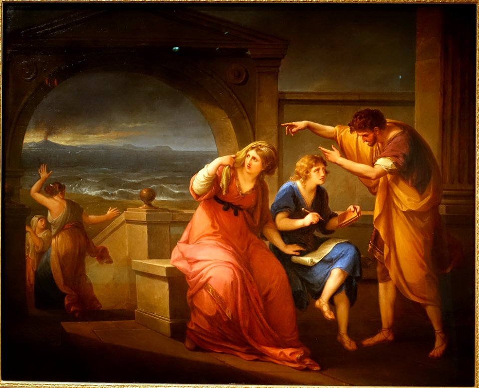Pliny the Younger and his Mother at Misenum, 79 A.D., by Angelica Kauffmann, English, 1785, oil on canvas - Princeton University Art Museum - DSC06494