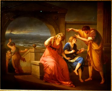 Pliny the Younger and his Mother at Misenum, 79 A.D., by Angelica Kauffmann, English, 1785, oil on canvas - Princeton University Art Museum - DSC06494