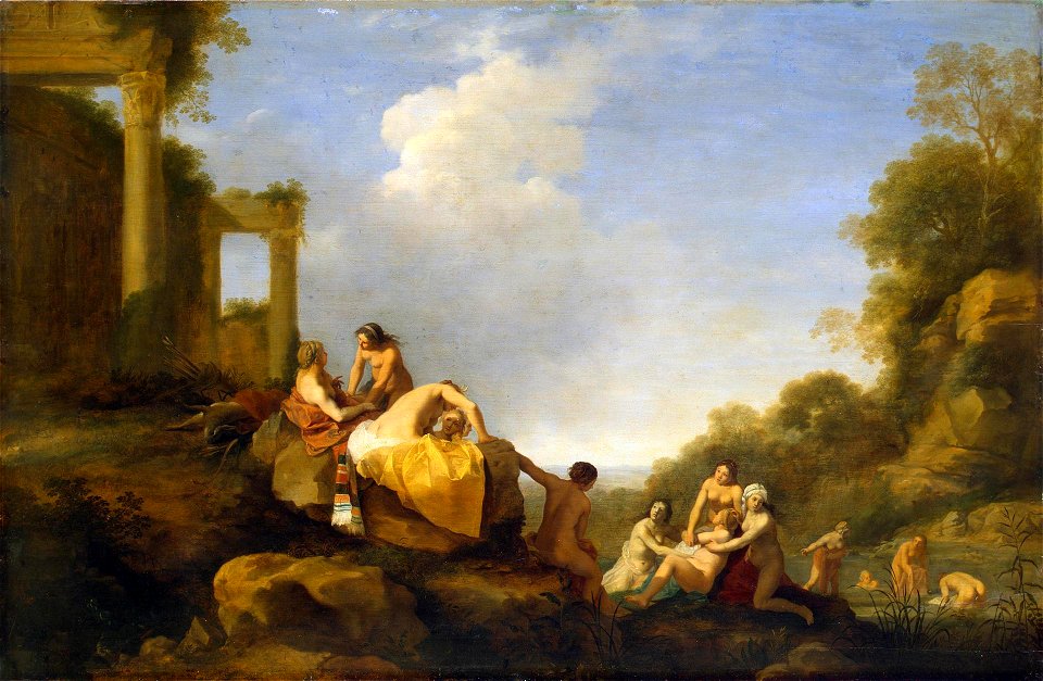 Poelenburgh, Cornelis van - Landscape with Diana and Callisto -17th c