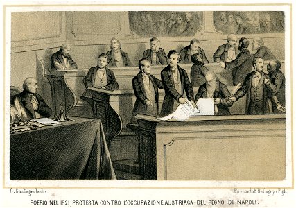 Poerio nel 1821 protesta contro l occupazione austriaca del Regno di Napoli