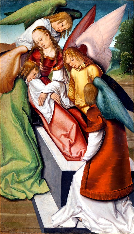 Pohřeb sv. Kateřiny, Mistr Litoměřického oltáře, Národní galerie v Praze, inv. č. O 17426