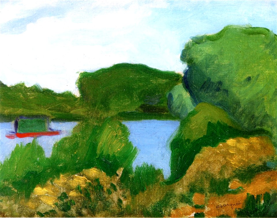 Poissy, Barge on the Seine Albert Marquet