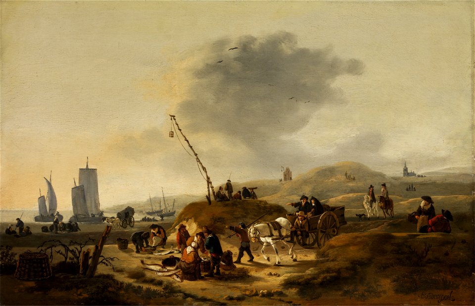 Egbert van der Poel - View of the dunes at Scheveningen beach