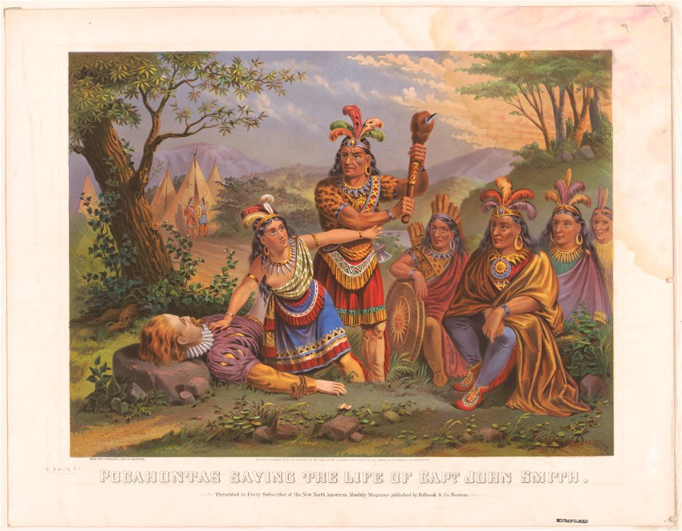 Pocahontas saving the life of Capt. John Smith - New England Chromo. Lith. Co. LCCN95507872
