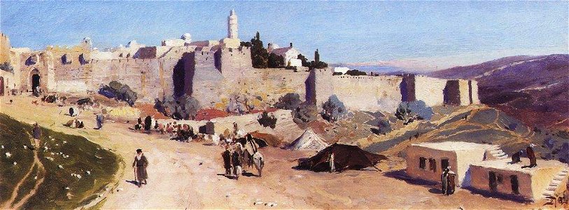 Polenov. Jerusalem west Jaffa gate citadel.1882