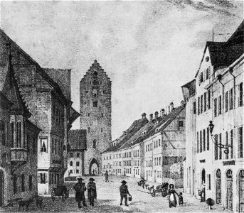 Podesta nach Lang Ravensburg Sammelbild Detail Marktstraße mit Obertor