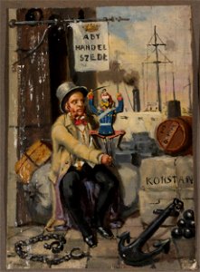 Polikarp Gumiński - Man with a puppet - MP 3402 MNW - National Museum in Warsaw