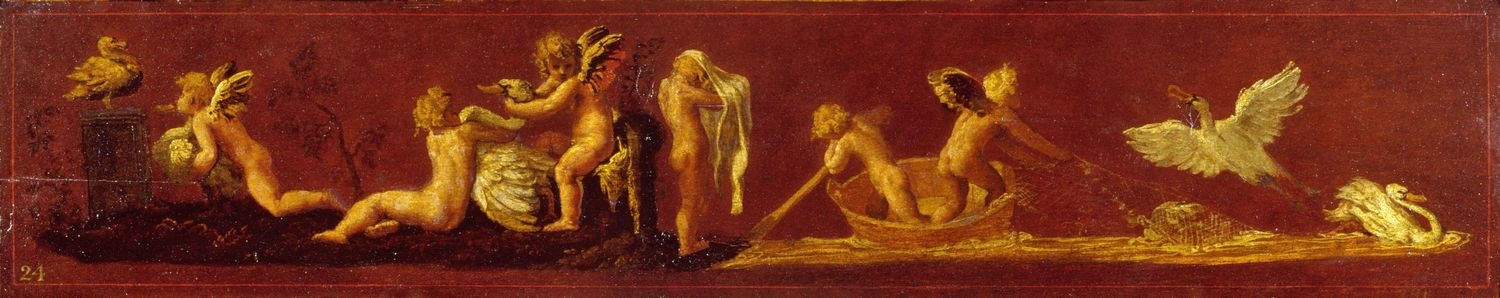 Polidoro da Caravaggio (c. 1495-1543) - Cupids with Swans - RCIN 402873 - Royal Collection