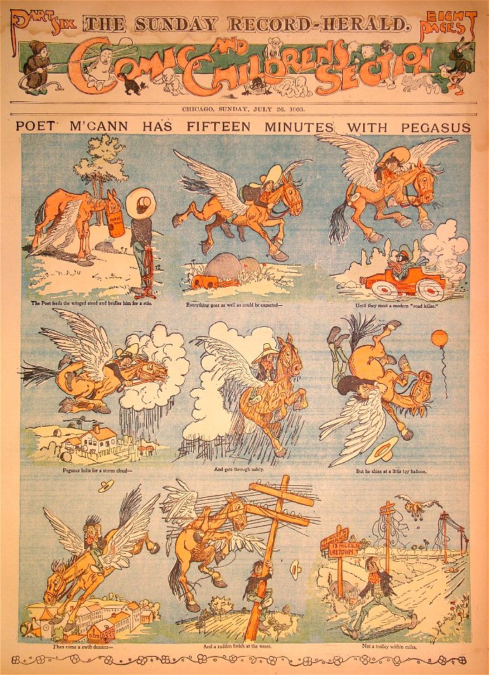 Poet McCann Has Fifteen Minutes With Pegasus - Walt McDougall 1903-07-26