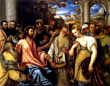 Polidoro da Lanciano Cristo y la adúltera MFA Budapest