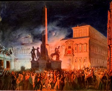Political manifestation in Rome (Speech of Pope Pius IX from the balcony of the Papal Palace) by Karl Bryullov