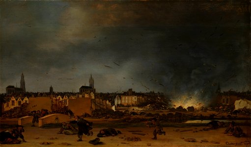 Het springen van de kruittoren in Delft, 12 oktober 1654 Rijksmuseum SK-A-309