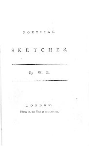 Poetical Sketches title page